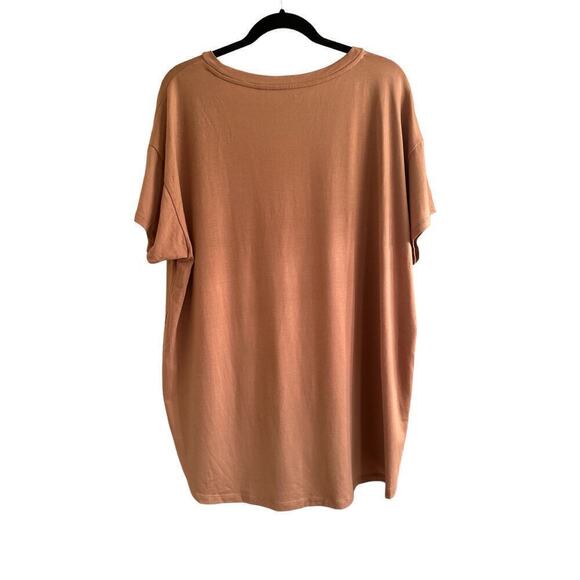 Ann Taylor LOFT Women's Sleep Short Sleeve High-Low Hem Pajama Top Size M Tan - Picture 3 of 7
